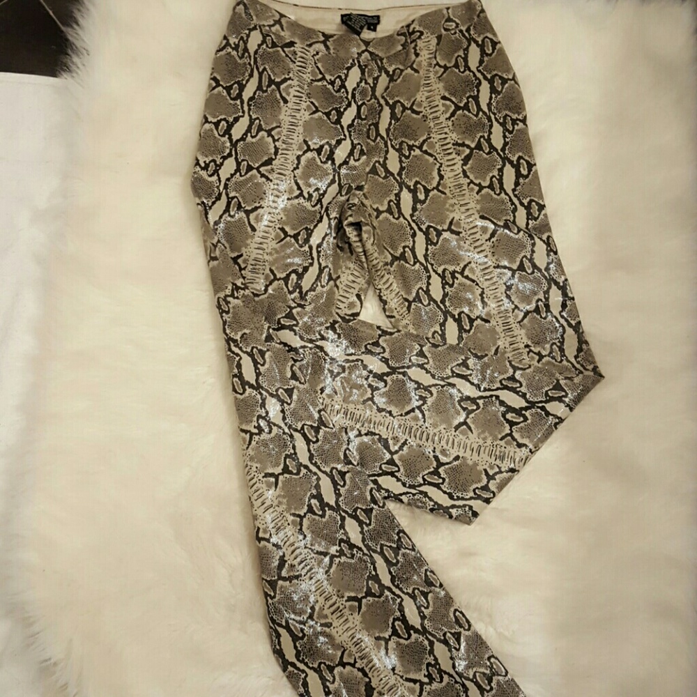 BCBG Leather Snake Skin Pants
